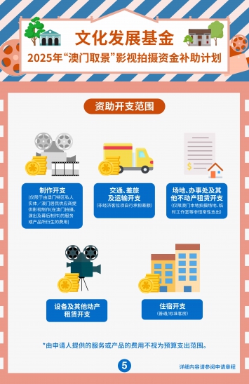 2025年“澳门取景”影视拍摄资金补助计划(五)
