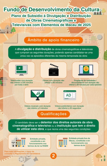 Infografia do Plano de Subsídio à Divulgação e Distribuição de Obras Cinematográficas e Televisivas com Elementos de Macau de 2025 (2)