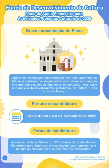 Infografia do Plano de Apoio Financeiro para Actividades/Projectos Culturais de 2026 (1)