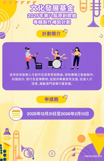 2025年第八屆原創歌曲專輯製作補助計劃圖文包 1
