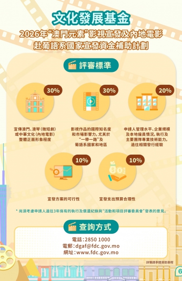 2026年“澳門元素”影視宣發及內地電影赴葡語系國家宣發資金補助計劃圖文包 6
