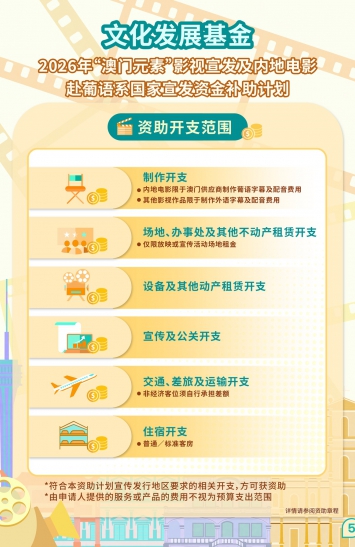 2026年“澳门元素”影视宣发及内地电影赴葡语系国家宣发资金补助计划图文包 5